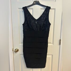 Bisou Bisou Black Sequin Mini Dress